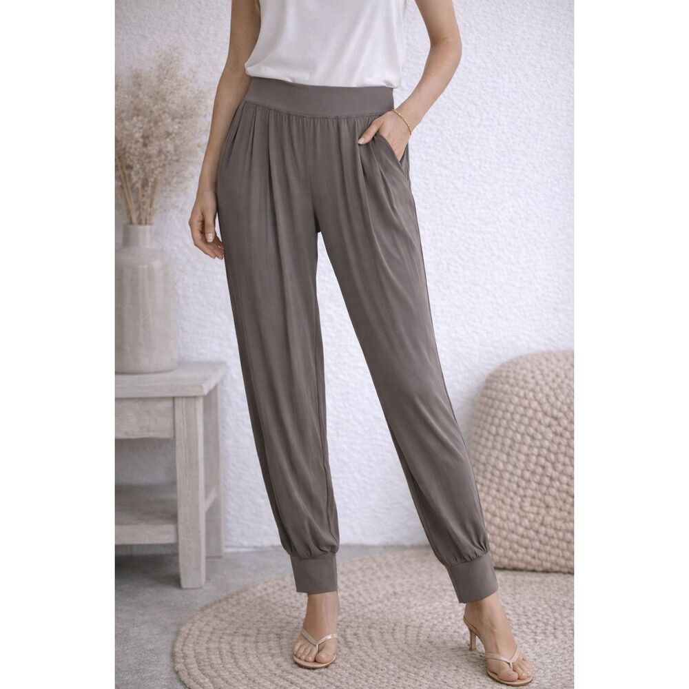 Sandwich Taupe Jogger Pants Soft Flowy Elastic Waist Relaxed Fit Sz 38 EU/ M US